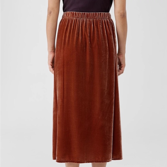 Eileen Fisher Silk/Rayon Wrapped Velvet Maxi Skirt - Picture 3 of 12